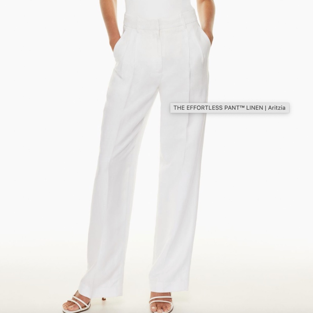 Aritzia Wilfred The Effortless Pant  LINEN white size 8